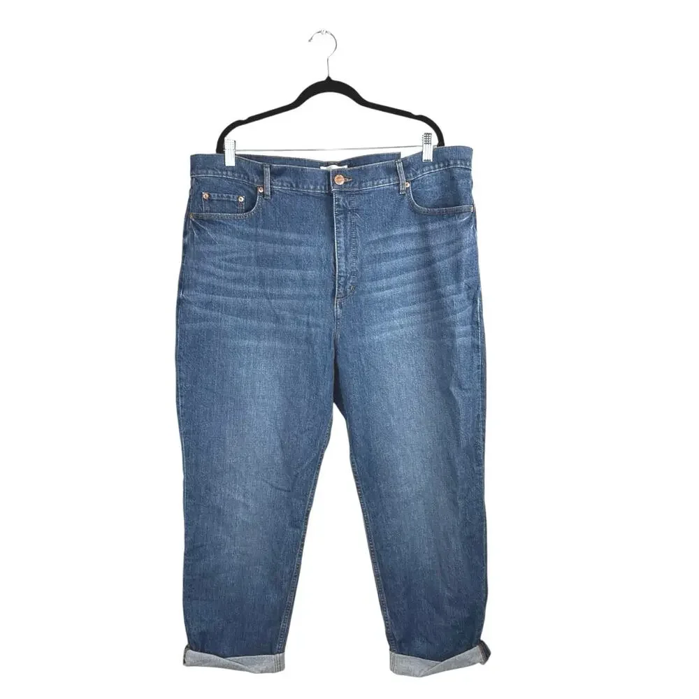 NEW Ann Taylor Loft Women's Blue Skinny Straight High Waist Denim Jean Pants 34
